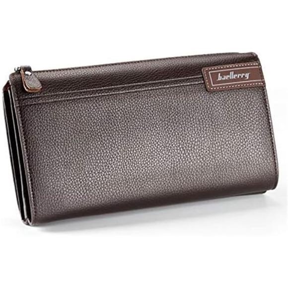 Other - Mens Wallet Long Purse Leather Clutch Y-brown
